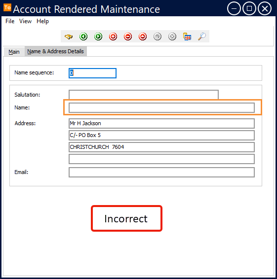 Account Rendered - Name on Statement or Letter Not Appearing as Amended