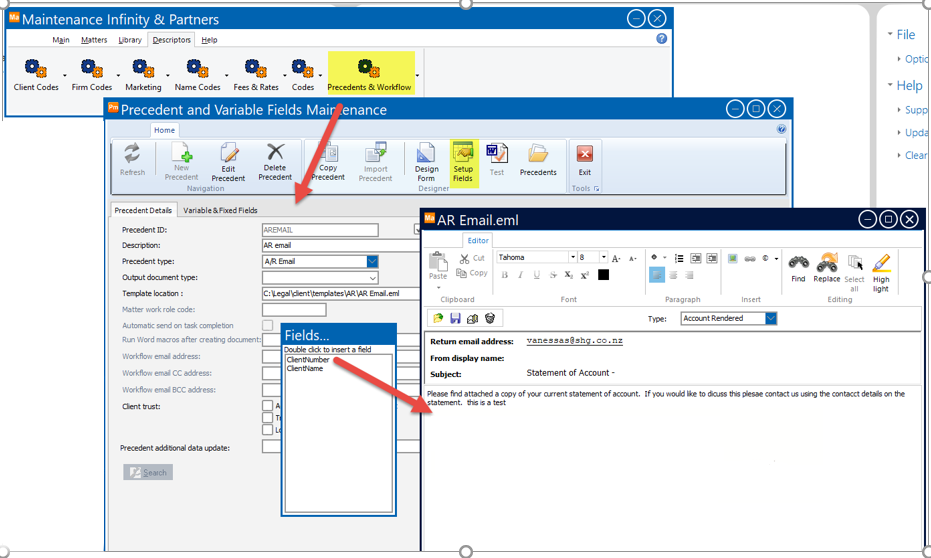 AR Email Precedent - How To Edit an Existing AR Email Precedent