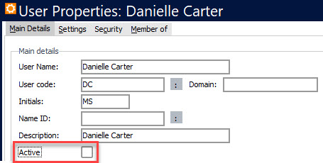 User - Marking a user as inactive when they leave the Firm
