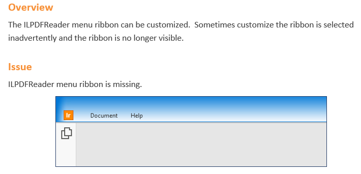 ILPDFReader - Menu Ribbon is Missing